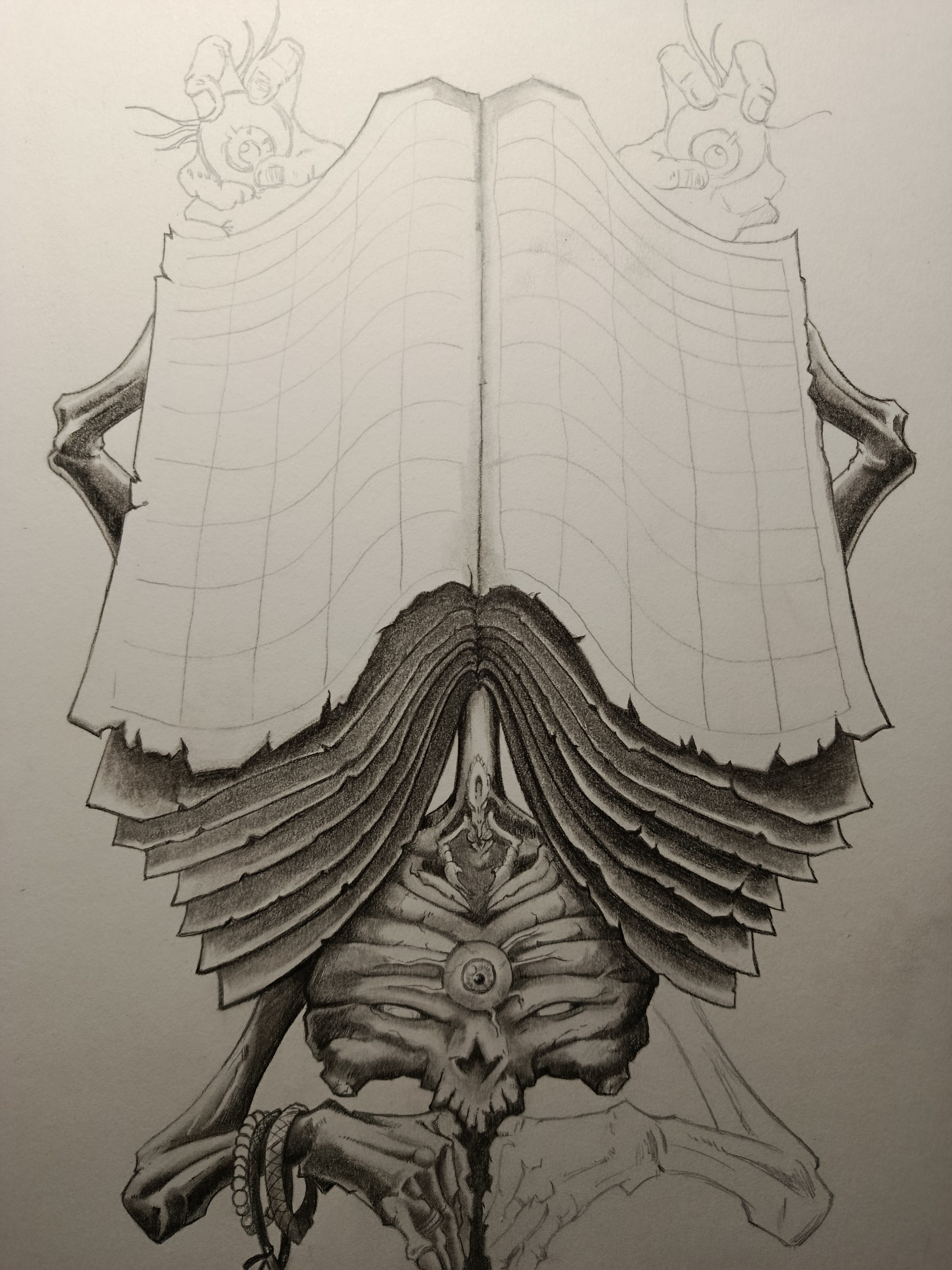 A pencil artwork of a facebook